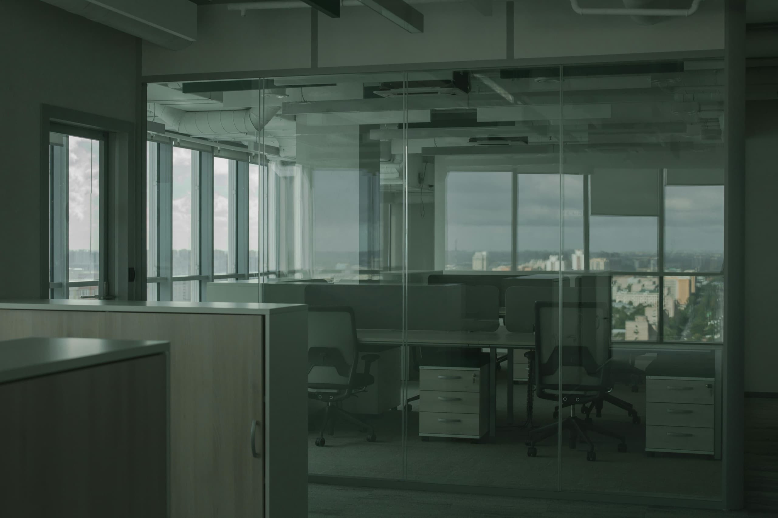 Acoustic operable wall dividing an open-plan Melbourne office